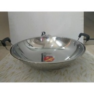 HITAM Stainless Indoglas Stenlis Pan 40cm Black Handle/Wok/Wok/Katel/Frying Pan