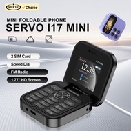 SERVO i17 Mini Flip Cell Phone Magic Voice Lantern Blacklist FM Radio 1.77 Small Cell Phone Speaker 