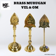 VEL AND OM/MURUGAN VEL/BRASS VEL/POOJAI/PRAYERS/KE173