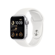 Apple【学生优惠】 Watch SE 2022款智能手表GPS款40毫米银色铝金属表壳白色运动型表带 MNJV3CH/A