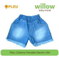 Kids Shorts - Pleu Denim Shorts Girl