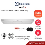 Electrolux 90cm UltimateTaste 300 Stainless Steel Slimline Hood | ECF9214X (Slim Cooker Hood Range H