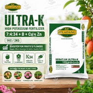 Baja Peladang Ultra K 1kg,2kg Booster Buah dan Bunga Tinggi K 34, Buah Lebat, Besar & Berkualiti