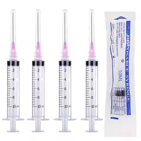 100pcs 10ml/cc Disposable Sterile Luer Lock Syringe With Needle 18G 1.5inch Individually Packed for