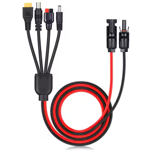 4 In 1 Solar Panel Connector XT60 DC5521 DC7909 Bipolar Link Wire 1M 3M 12AWG Silicone Tinned Copper