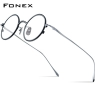 FONEX กรอบแว่นตาไททาเนียมแว่นตาวินเทจแว่นสายตาสั้นรอบสำหรับผู้ชายผู้หญิง2023ใหม่ Titan แว่นกันแดดสไตล์เรโทร PHI