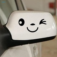  2Pcs Lovely Smiling Face Car Rearview Mirror Sticker Reflective Decal Decor