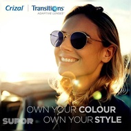Lensa kacamata Pria Essilor orma Transitions T7 Crizal Sapphire UV 360