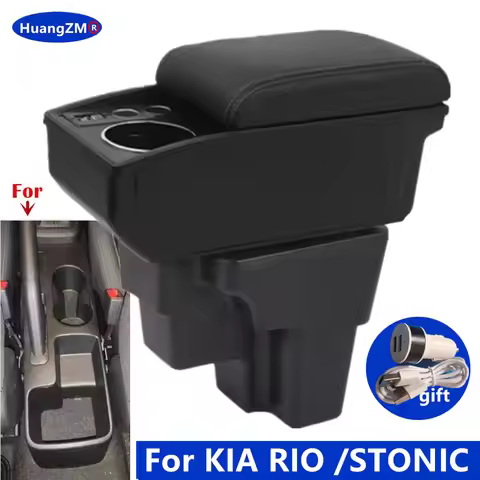 For KIA RIO Armrest Box For KIA STONIC KIA Rio lx Cerato Car Armrest double-layer Storage box Dedica
