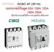 เบรคเกอร์กันดูด RCBO 4P(3P+N) รุ่น HYCM1L-125 และ HYCM1L-250