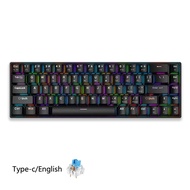 แป้นพิมพ์เครื่องกล ZIFRIEND TK68 RGB โหมดเดี่ยว ฝาครอบกุญแจ ABS 68 ปุ่ม การพลิกกลับของปุ่ม N เหมาะสำ