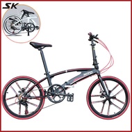 22 Inch 7 Speed Bicycle Frame With Double Disc Brake For Male And Female Mountain Bike Anti-slip Bicycle Tyre Kids Bicycle Foldable Bike Folding Bicycle Foldable Bicycle Children Bicycle
