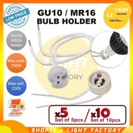 GU10 / MR16 Holder Socket For LED Bulb / Halogen Lamp GU10 MR16 Holder Base Ceramic Wire Connector