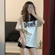 t shirt budak perempuan tshirt woman t shirt ootd t shirt lengan panjang perempuan Kemeja-T lengan pendek retro penuh, chadopamin wanita, jenama bergaya, baju longgar dan nipis, separuh lengan, atas