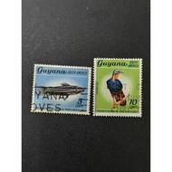 J13 rare Guyana animals definitive stamps 2 different used