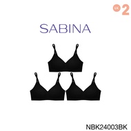 ( Set 3 ชิ้น ) Sabina Soft Collection Level 2 เสื้อชั้นใน ไร้ตะเข็บ ไร้โครง รหัส NBK24003 - สีดำ