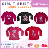 Baju Budak Perempuan Selesa Lengan Panjang / Comfort Kids Girl T Shirt Long Sleeve ( 8-12 Tahun)