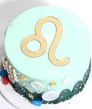 Q079 Leo Cake Toppers, Acrylic Gold Leo Zodiac Sign Toppers, JJuly and August Constellation Birthday