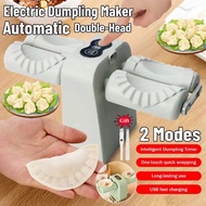 Upgraded Electric Dumpling Maker Double Head Automatic Dumpling Machine with Spoon Brush USB Charging Pressing Dough DIY Mould Household Kitchen Tool