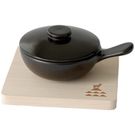 Kamoshika tool store Against pillow one -handed pot 12cm 1 person Range direct fire egg baker Hinoki layer Made in Japan (black)【JAPAN MADE】