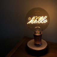 Hello LED 燈泡木枱燈 香港製作 手作復古家居餐廳 設計品