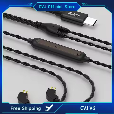 CVJ-V6 TYPE C Earphone Cable HD DAC Lossless High Fidelity Upgrade Headset Earburds 0.75MM 0.78MM 2 