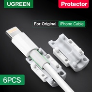 UGREEN Cable Protector 6 Packed Lightning Cord Saver Apple Charging Cable Clip Protector Protective for iphone 14,iphone 14 plus , iphone 14 pro, iphone 14 pro max, iphone13 12 Pro Max 11 Pro Max Phone8 7 7P X  XR White