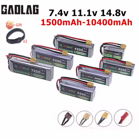 Lipo Battery 2S 3S 4S 1500mAh 1800mAh 2200mAh 3000mAh 3300mAh 4200mah 5200/6000/7200/10400mAh 7.4V 1