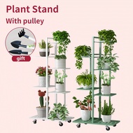JINSHENG Plant Rack With pulley Plant Stand Indoor Multi-layer Wrought Flower Stand Plant rack stand Pots Gardening Tools Potted Placement shelf