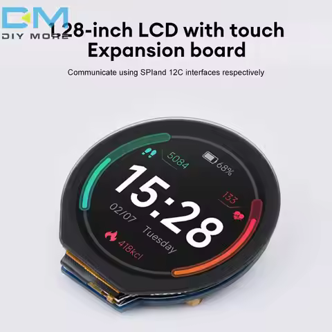 1.28 Inch Round IPS Capacitive Touch Screen LCD High Definition Display 240x240 Resolution GC9A01 Dr