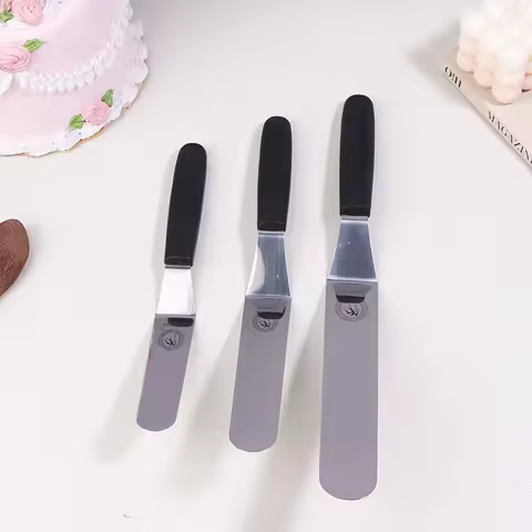 1Pc Icing Spatula Set - 6/8/10 Inch Angled Stainless Steel, Curved Offset Blade for Cake Frosting, P