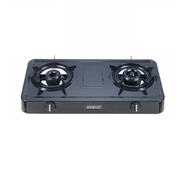 Tough Mama Black Double Burner Turbine Gas Stove Glossy NTMGS-T4