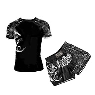 กางเกงขาสั้นลาย Venom Muay Thai เสื้อยืดสูทแบบแห้งเร็วเสื้อผ้าฝึกซ้อมสำหรับเด็กสำหรับทั้งหญิงและชายต