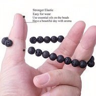 Natural Volcanic Stone Bracelet Black Trendy Personalized Volcanic Rock Bracelet Simple Re
