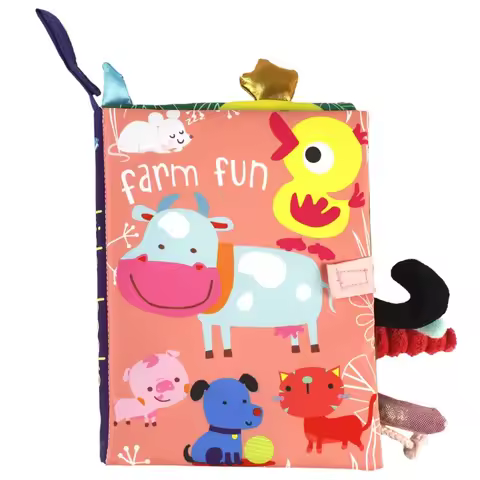 Baby Early Learning Toys Tail Cloth Book Parent-child Interactive Sound Paper Puzzle Cloth Book Ratt