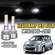 Perodua Myvi (2005-2011) LED Headlamp Light Bulb HID 6000K White High Beam Spotlight Car Besar Lampu