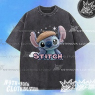24h Shipping N9THNOVA Washed Stitch Cartoon Print Vintage Casual Streetwear T-shirt 8 T Shirt Men