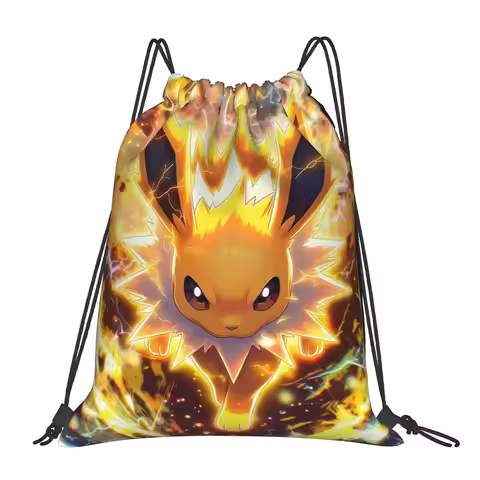 Eevee Pokemon Drawstring Bags Hiking Storage Backpack School Shoe Bag