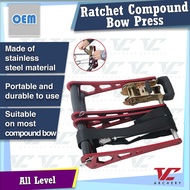V Club Archery Ratchet Style Compound Bow Press - Adjust Draw Length / String / Cams / Peep Sight