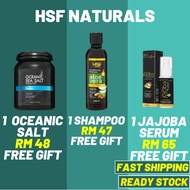 [ORIGINAL HQ + FREEGIFT] HSF NATURAL SHAMPOO ALOEVERA HSF HAIR SERUM JAJOBA OIL OCEANIC SALT