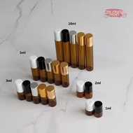 [SG In Stock] Amber Glass Essential Oil Roller Bottle Essential Oil Bottle 1ml / 2ml / 3 ml / 5ml / 10ml