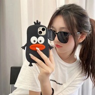 3D Korea Sausage Mouth Briquets Silicone Cover with Drawstring for iPhone 14 Pro Max, 11, 12, 13, Xs