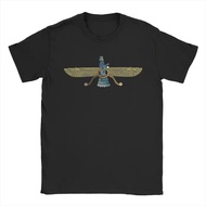 [ada stok]T-Shirt Vintae Iran Zoroaster Ahura Mazda Simbol Agama Zoroastrian T-Shirt Popular T-Shirt