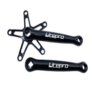Litepro ห้าตรง Pawls รู Crank พับจักรยาน170มม.อะลูมินัมอัลลอย Crankset Chainwheel 130 BCD สำหรับ Bro