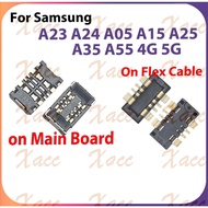 For Samsung Galaxy A23 A24 A05 A15 A25 A35 A55 4G 5G Battery Flex FPC On Board Connector Plug