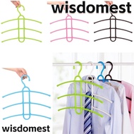 WISDOMEST Clothes Hanger Anti-skid 3 Layer Hanger Hook Space Saver
