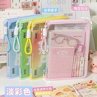 Macarons A42-in-1 Three-Dimensional Handheld Large Capacity File Folder Storage Bag A4Zippered Trans