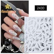 [RiseLargeS] 1 Sheet Mirror Thorny Nail Sticker for Decorations Fashion Flame Nails Stickers Accessories for DIY Manicure Art Design new