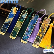 WINTEYB Metal Bookmark, Oil Painting Metal Reading Book Clip, Multifunctional Sunflower Lotus Hollow