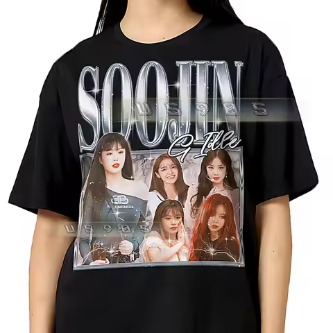 SOOJIN G I-DLE Shirt - G-IDLE Retro Tees Bootleg Tshirt Vintage 90s K-Pop Idol Sweatshirt